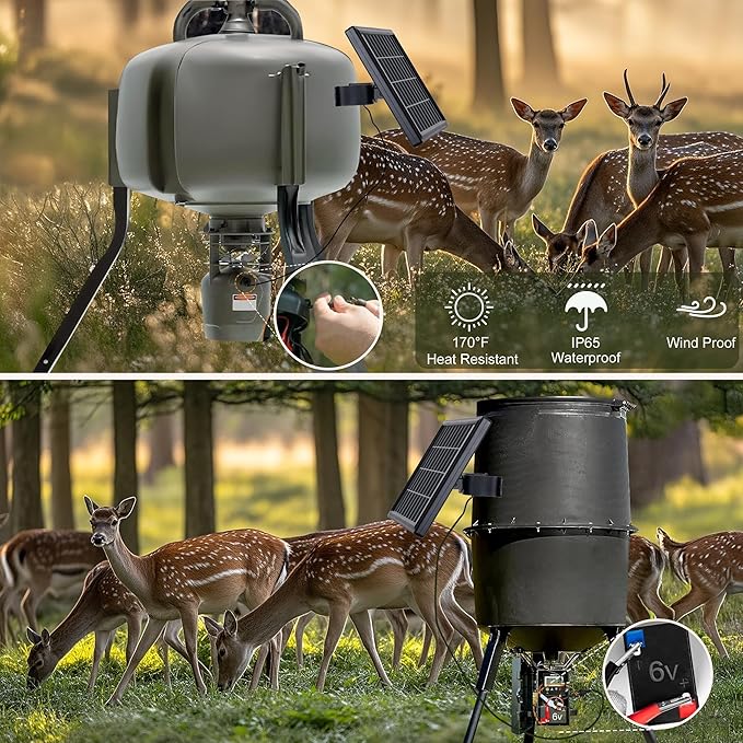 6V Solar Panel for Deer Feeder4.5W High Efficiency Solar Panels Outdoor Waterproof IP65Wall Mounted Kit and Alligator Clips Tracking Cameras Fish Feeders 6V Rechargeable Battery