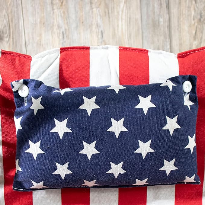 Hammock Chair Hanging Rope Swing *12 Patterns Quality Comfortable and Breathable Fabric - Indoor/Outdoor - Red White and Blue