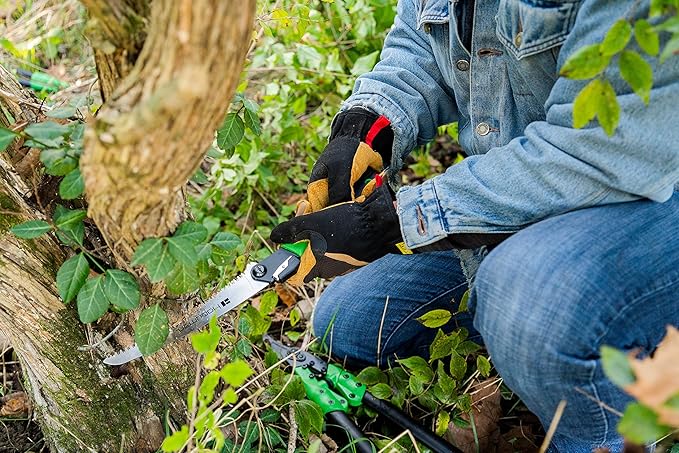 Hooyman MegaBite Handsaw and Hunter’s Combo Bone Saw with Heavy Duty Construction High Carbon Steel Blade Impulse Hardened Teeth and Ergonomic Over-Molded Handle for Camping Hunting and Outdoors