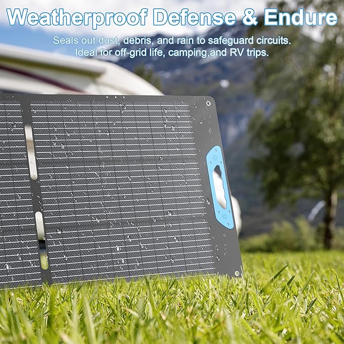 220W Portable Solar Panel for Power Station 23.5% High Efficiency ETFE Foldable Solar Panels Charger QC3.0 USB-A &ampType-C OutputIP67 Waterproof for RV Outdoor Camping Off Grid Blackouts
