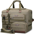 WITZMAN Duffle Bag for Men 50L Canvas Weekender Overnight Bag with Toiletry Bag Sets Travel Duffel Bag Shoes Compartment(A8010/2 Army Green)