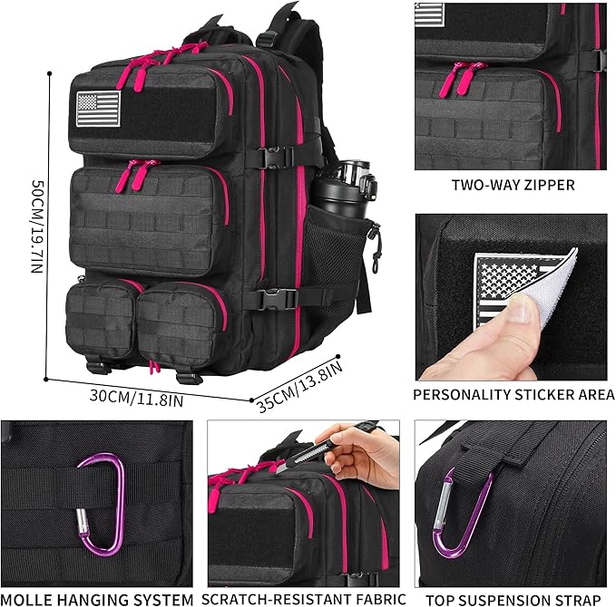 55L Tactical Backpack Heavy Duty Military Rucksack Molle Backpack 3 Day Assault Pack for Work Outdoors