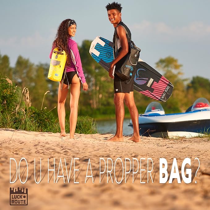 Luck route Dry Bag - Waterproof Backpack for Kayaking Boating and Fishing - Quick-Access Outer Pocket &amp 500D Tear Resistance PVC