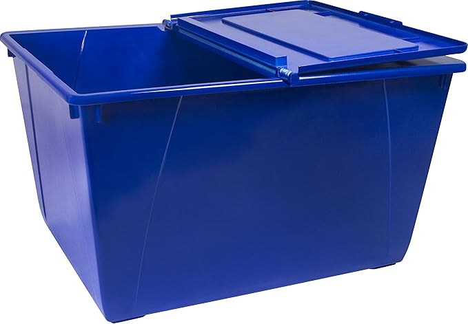 Storex Storage Tote 16 Gal 22.7 X 18.25 X 12.86 Blue
