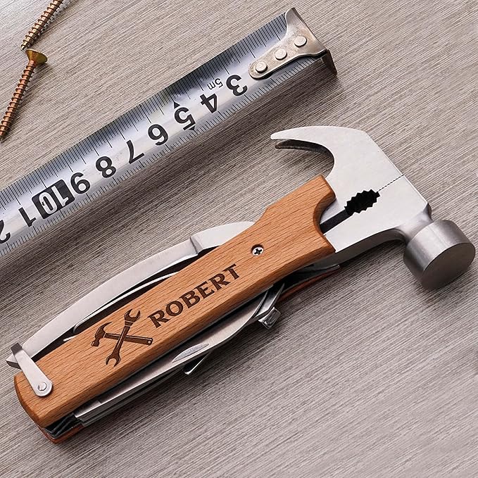 Custom Bulk Multitool Father Gifts for Christmas Gift for Fiance for Him for Old Man Pocket Knife Multi Tool Functional Unusual Fishing Gifts Stuffers Useful Tools for Men Boys Hunting Gift