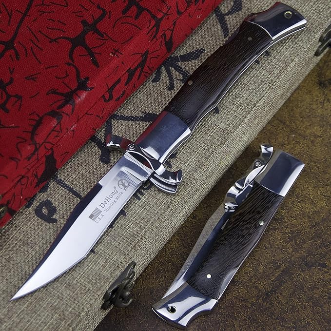 WPKOPYA （ DeHong hunting folding knife folding pocket knife wilderness camping survival and indoor EDC tool knives