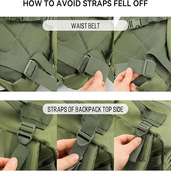 Military Tactical Backpack Large Army 3 Day Assault Pack Molle Bag Backpacks (ACU Camo) (Army Green)