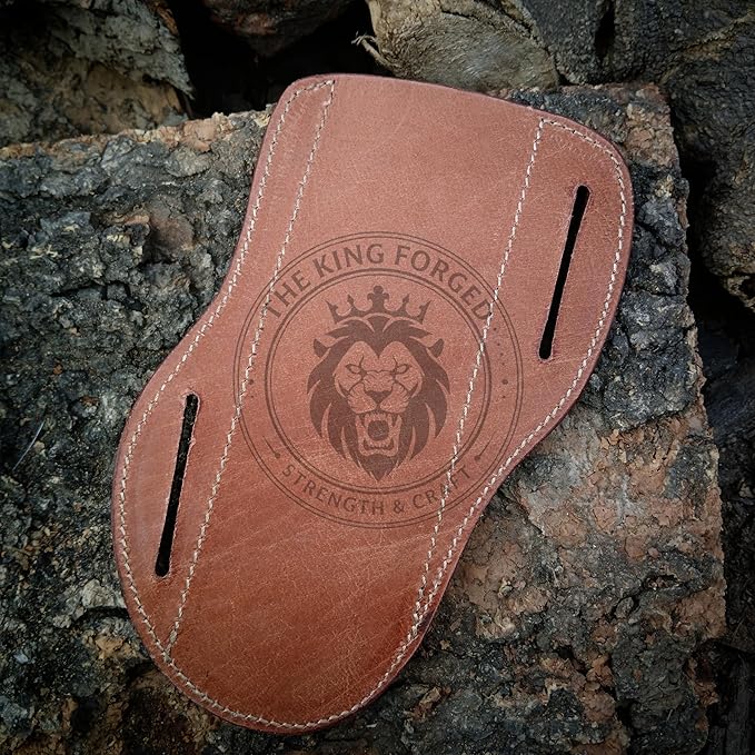 TKF-05 Custom Handmade High Carbon Steel Bull Cutter Knife with Leather Sheath – Cowboy Hunting Knife for Camping &amp Outdoor Activities – Heavy Duty Fixed Blade Gift for Men Christmas Birthday &a