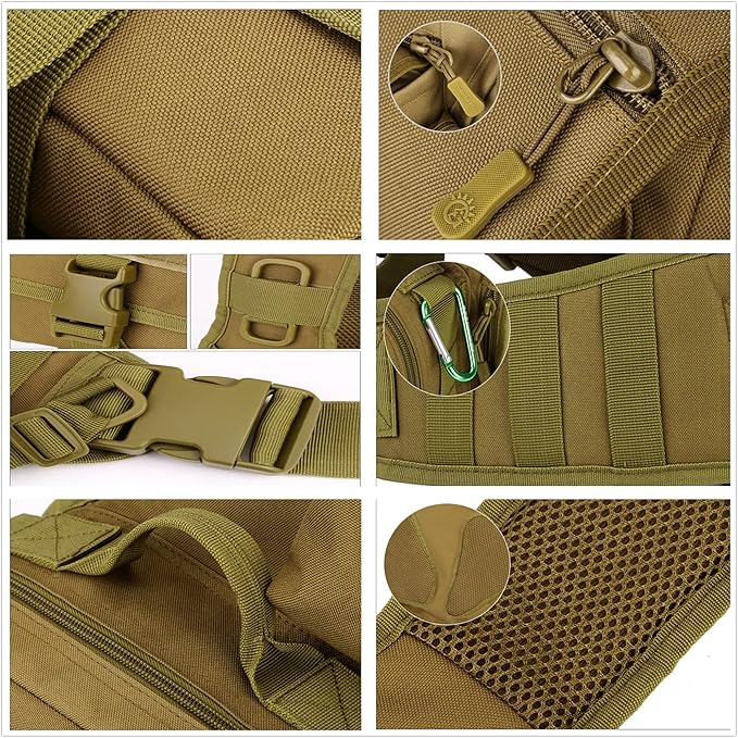 UNISTRENGH Men's Tactical Sling Bag Sling Backpack Military Shoulder Bag MOLLE Assault Range Bag for Outdoor Camping Hunting (Black-scorpion Camouflage)