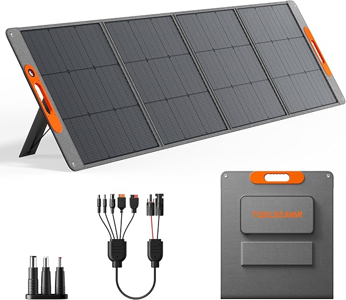 280W Portable Solar Panel for Power Station 25.8% High Efficiency HPBC Solar Cell QC3.0 Type-C 60W MC4 Output IP65 Waterproof Ultra-Light Solar Panel for Outdoor Camping RV Off Grid