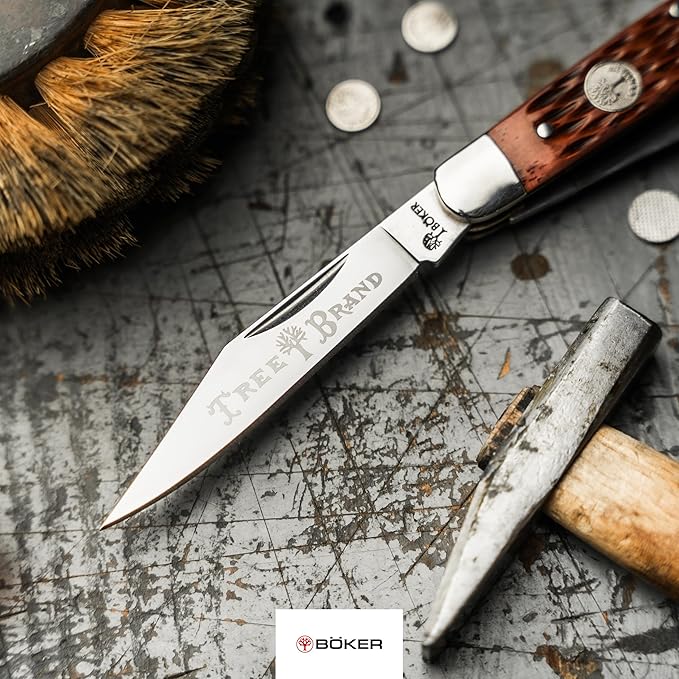 Boker Large Stockman 4 Inch Pocket Knife Jigged Brown Bone Traditional Series 2.0 Made in Germany