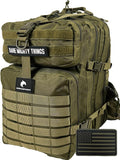 AMERICANPHOENIX 45L Elite Tactical Backpack | 3X Stronger Work &amp Military Backpack | Water Resistant and Heavy Duty | 3 Day MOLLE Bug Out Bag (Olive Green)
