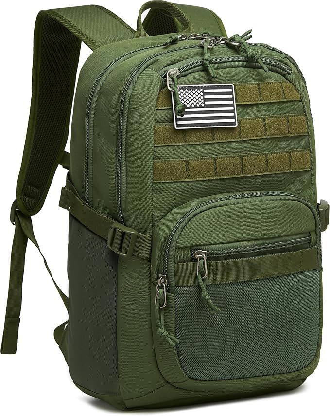 Military Tactical Backpack for Men Army 3 Days Assault Pack Bag with Molle System for Outdoor Adventures (Military green-N 25L)
