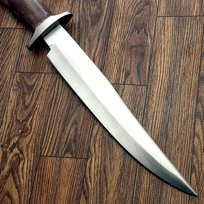 HK 44 Hunting Knife With Leather Sheath Camping Knives Outdoor D2 Steel Full Tang Fixed Blade Handmade Camp Survival Tactical Knife