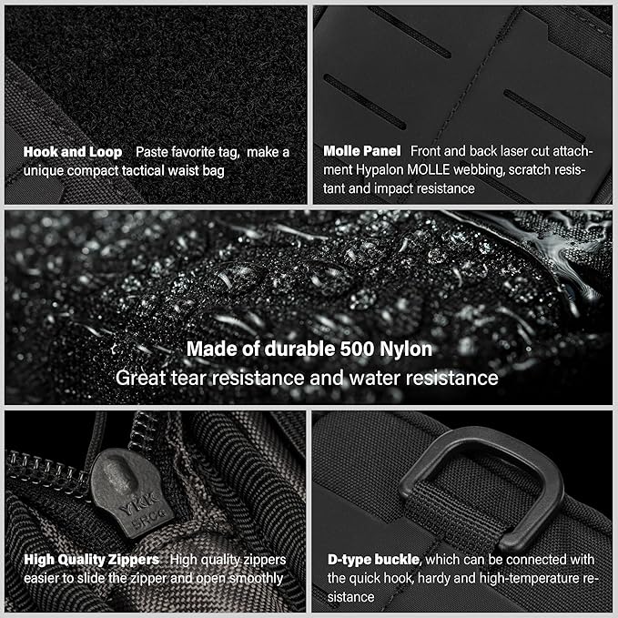 TACTICAL GEEK Block E2.0 EDC Compact Waist Pocket Pouch Multi-Purpose Molle EDC Pouch Gadget Organizer Multi-Purpose Molle Tool Pouch for Multitools Nylon Daily Utility Tool Organizer Bag Black
