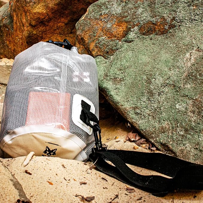 Fox Outdoor Products Super Heavy Weight Dry Bag – Waterproof PVC Roll-Top Duffel with Grip &amp Strap Design for Gear Storage 10 LITER CLEAR