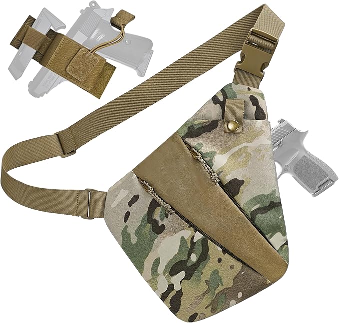 CCW Sling Bag for Concealed Carry Tactical Crossbody Sling Bag with Quick Access Compartment Low Profile Shoulder Chest Bag for Men &amp Women
