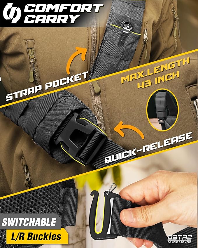 DBTAC Compact 9L Tactical Sling Bag with Removable Elastic Organizer Panel Everyday Carry Shoulder Pack for EDC Tools First Aid Travel Outdoor Sports (Charcoal Camo)
