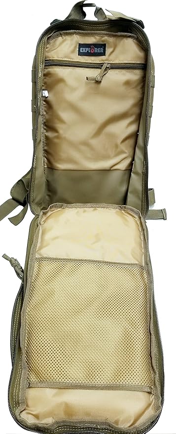 Explorer Tactical 72 Hours Combat Rucksack 17 Inch Backpack-Brown