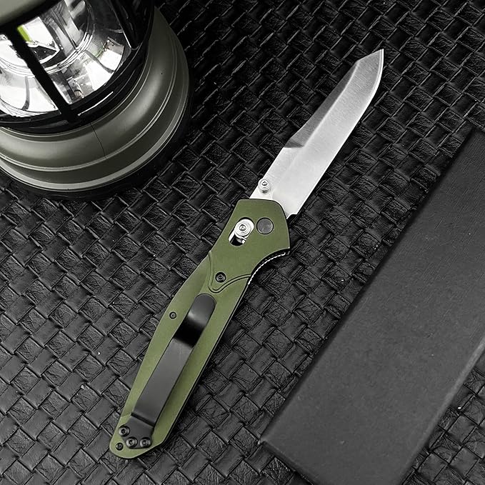 3.14 Inches D2 Steel Blade &amp Aluminum Handle Thumb Stud Manual Open Folding Knife EDC Suitable for Outdoor Camping Hiking and Adventure with Shoulder Straps Pocket Knife