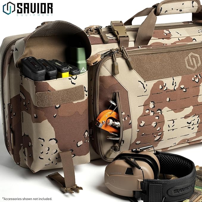 Savior Equipment Urban Warfare Tactical Double Long Gun Bag Case Backpack w/Pistol Handgun