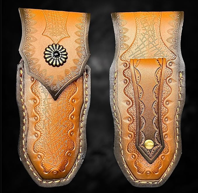 TACTICAL GEARZ Damascus Pocket Folding Knife Solid Titanium Handle 67 Multi Layers Damascus VG10 Steel Tanto Blade (Saint DXT Beast Bundle)