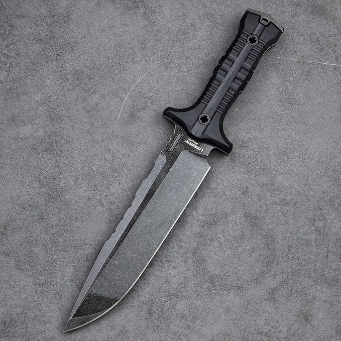Dragon 12.8 Inch Sleipner Steel Full Tang Fixed BladeOutdoor Camping Tactics Hunting KnifeG10 Handle with leggings Kydex Sheath (Black handle black blade)