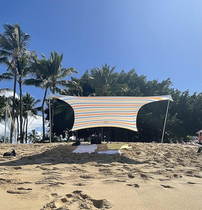 Neso Grande Portable Beach Tent Sun Shelter - Lightweight Beach Shade Canopy - Easy Setup for Family Outings - Patented Reinforced Corners - UPF 50+ Sun Protection