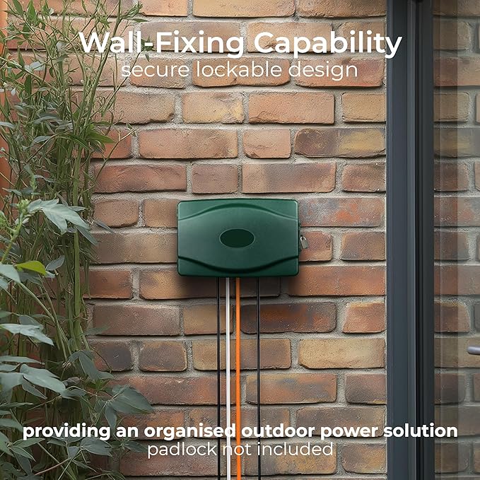 masterplug IP54 Weatherproof Enclosure Box for Outdoor Electrical Power Connections - Green