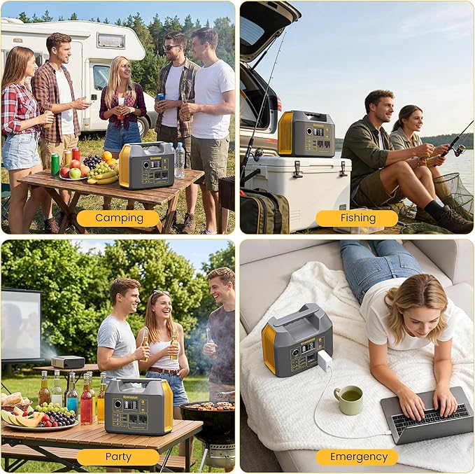 Portable Power Station EnginStar 300W Solar Generator 110V 296Wh Power Bank Two Pure Sine Wave AC Outlet 80000mAh Lithium Battery Pack for Camping Outdoors Trip RV Hunting Vans Emergency Backup