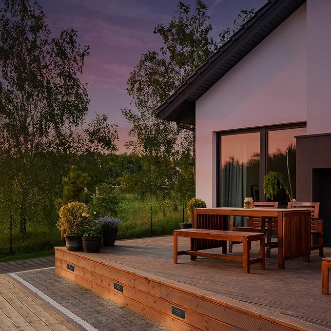 WAC Landscape Lighting 5in 12V LED Horizontal Louvered Surface Mounted Indoor or Outdoor Step Light and Wall Light 2700K Warm Built-in LED in Bronze