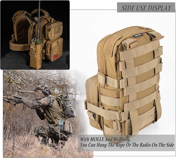Tactical Small MOLLE Hydration Pack Outdoor Water Bladder Carrier Pack for Vest Backpack(Multicolor)