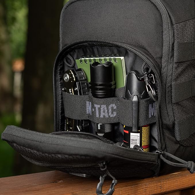 M-Tac Elite Cross Bag - Tactical Crossbody Sling Backpack for Man with CCW Concealed Carry (Regular Black)