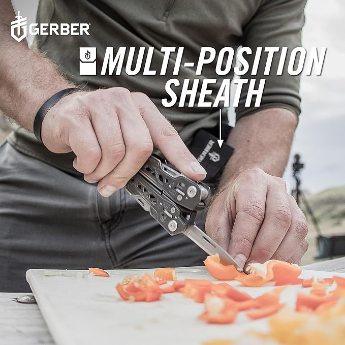 Gerber Gear Truss 17-in-1 Multitool with Pocket Knife and Needle Nose Pliers - Gifts for Men Compact EDC Gear Black with Standard Sheath
