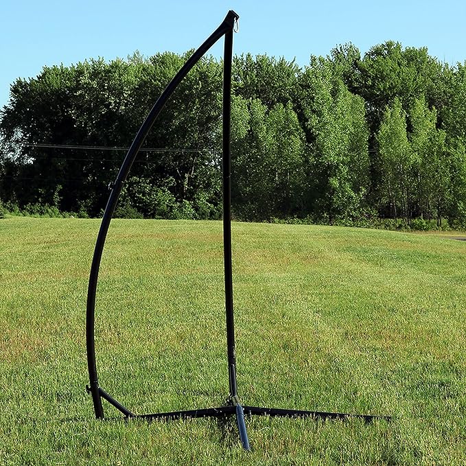 Sunnydaze Steel Hammock Chair X-Stand - 250-Pound Capacity - for Indoor or Outdoor Use - Black Powder-Coated Finish
