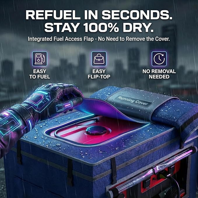 Generator Covers Generator Covers While Running 32X24X24 inches Top Can be Opened With Tool Bag and Visual Operation Window Suitable for 3000W-12000W Frame Generator Blue