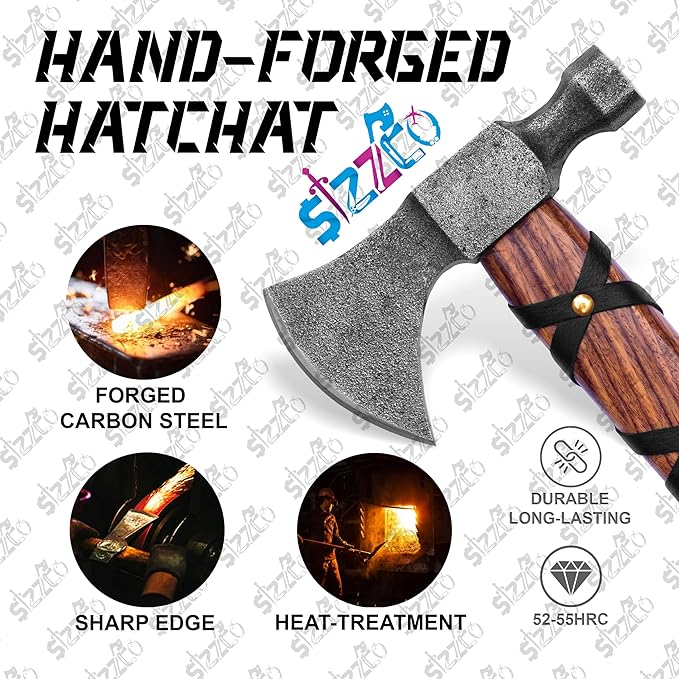 Norse Viking Axe Camping Hatchet – Berserker Axes for Woodworking Throwing and Camping | Handcrafted Lothbrok Ragnar Axe | Bearded Tomahawk for Men | Ideal Gift for Christmas Anniversary Birthday