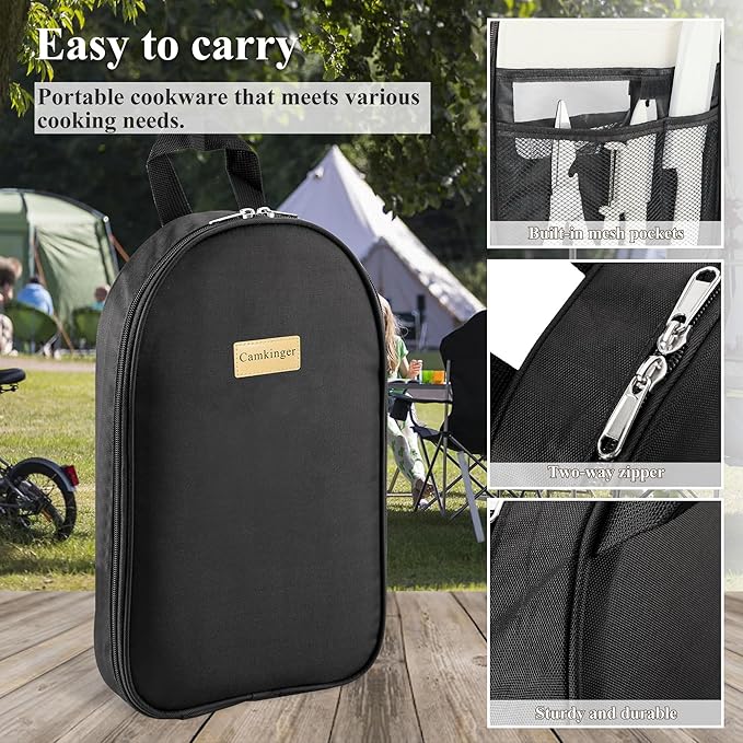 Camping Accessories Kitchen Cooking Utensils Set - Portable Outdoor Camp Cookware Set Silicone Camper Essentials Gear Must Have Supplies for Travel RV BBQ Grill Picnic Hiking