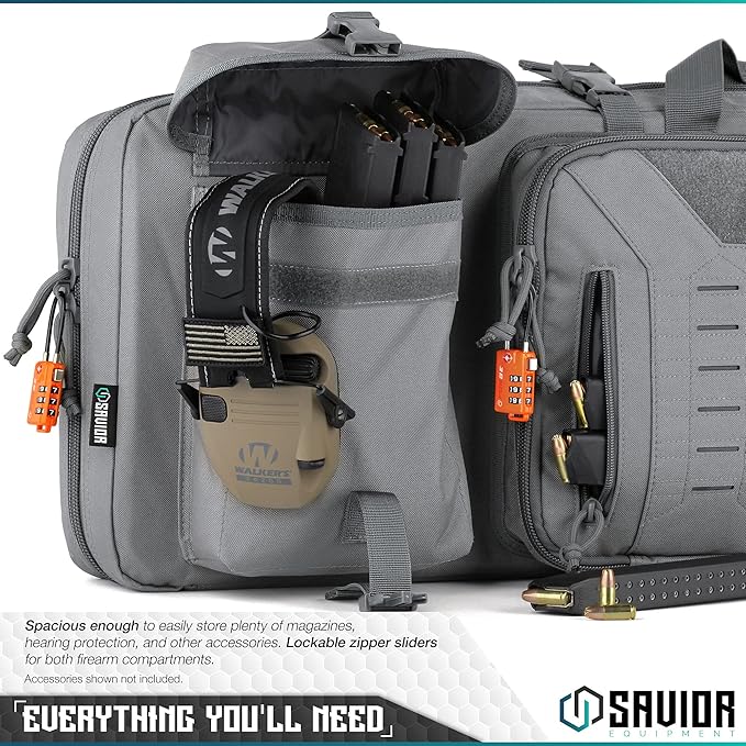 Savior Equipment Urban Warfare Tactical Double Long Gun Bag Case Backpack w/Pistol Handgun