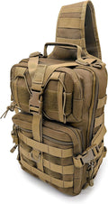 Silfrae Tactical Sling Bag Military Single Shoulder Backpack Chest Bag Range Bags (Sand)