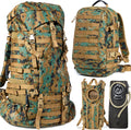MT Military Army Large Rucksack with Detacheable Assault Backpack Hydration Pack Shoulder Straps and Waist Belt Metal Frame | Detacheable Hydration Pack Shoulder Straps Waist Belt Metal Frame