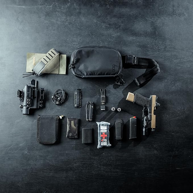 Eberlestock Fade Flex - Concealed Carry Waist Bag - Tactical Men's Fanny Pack with Adjustable Waist Belt - 10” W x 6”H x 3” D - Steel