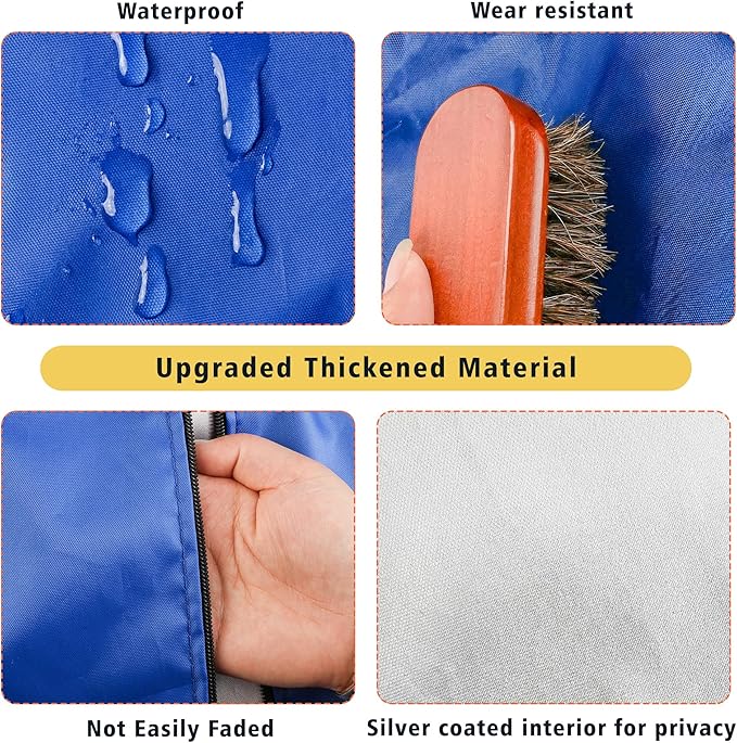 UNIFAMILY Waterproof Pontoon Tent Privacy Boat Tent 30 * 27 * 72 in Heavy Duty Hanging Changing Room Privacy Curtains for Pontoon Boats Boats Tents Attaches to Bimini Top Poles (Blue)