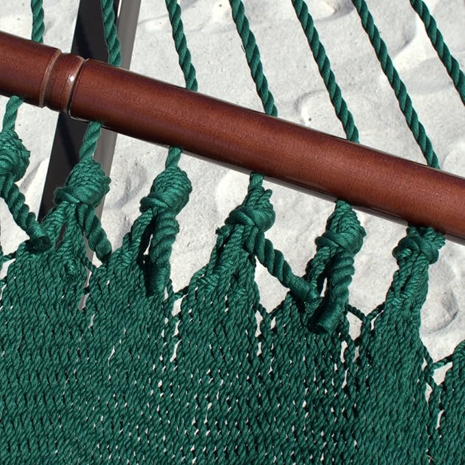 Double Caribbean Hammock - Soft-Spun Polyester - 48 inch (Green)
