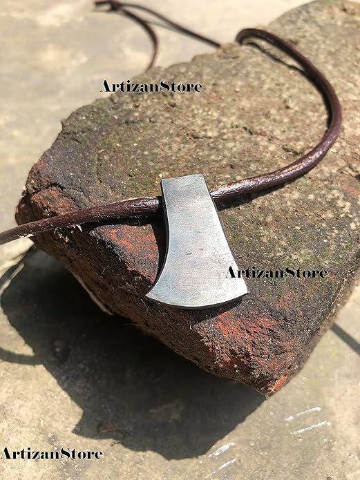 ARTIZANSTORE Forged Iron Viking Axe Pendant