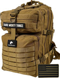 AMERICANPHOENIX 45L Elite Tactical Backpack | 3X Stronger Work &amp Military Backpack | Water Resistant and Heavy Duty | 3 Day MOLLE Bug Out Bag (Dune Brown)
