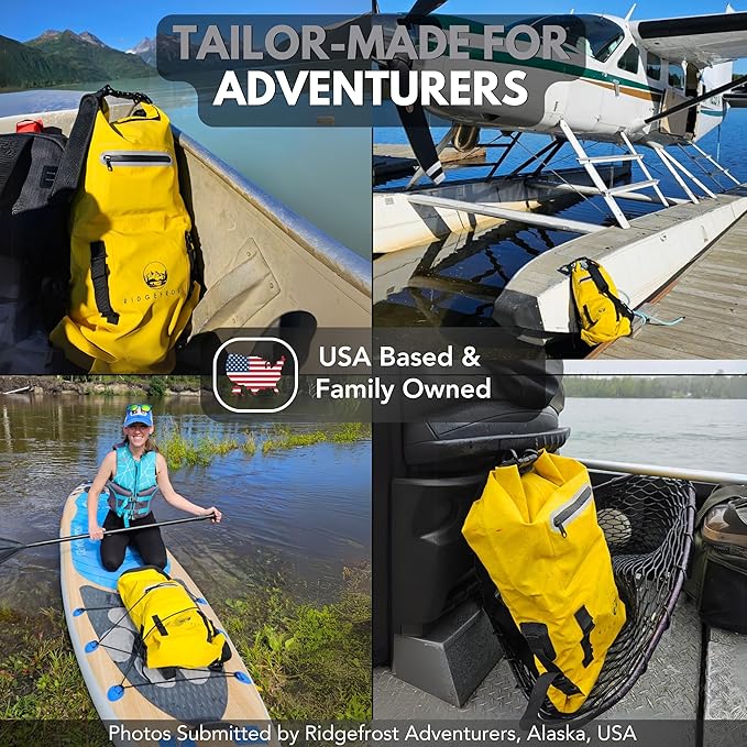 Ridgefrost 20L Dry Bag | Waterproof w/2 Compartments | Dry Bag for Beach &amp More | Lightweight Roll-Top &amp Roll-Bottom backpack