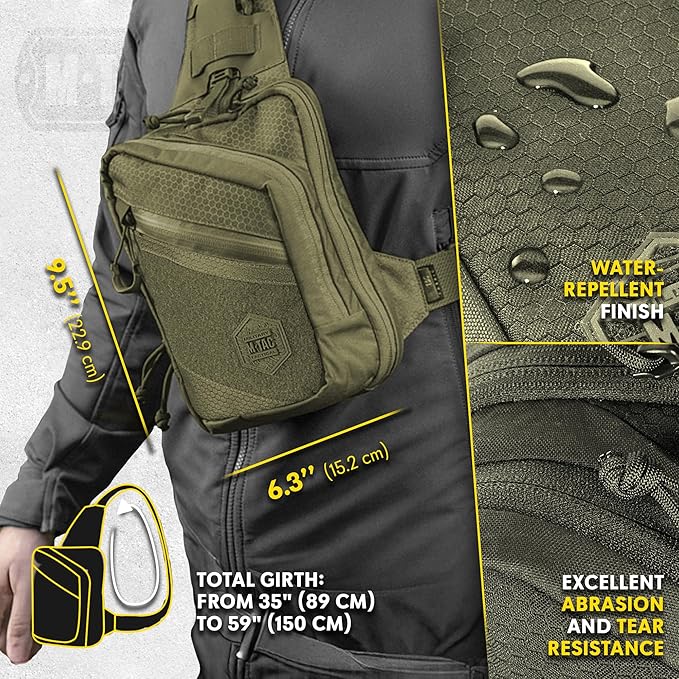 M-Tac Elite Sling Bag - EDC Tactical Crossbody Concealed Carry CCW Chest Pack