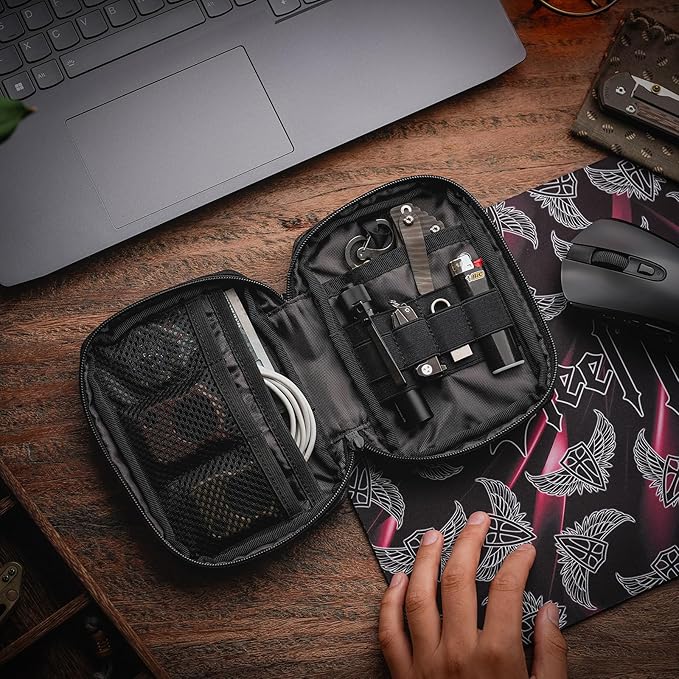 TACTICAL GEEK EDC Compact Waist Pocket Pouch Men EDC Pouch Organizer Multi-Purpose Molle Tool Pouch for Multitools Utility Tool Organizer Bag for Daily Essentials Carry (Block E3.0-BK)