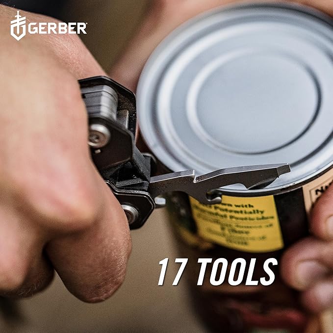 Gerber Gear Truss 17-in-1 Multitool with Pocket Knife and Needle Nose Pliers - Gifts for Men Compact EDC Gear Black with Standard Sheath